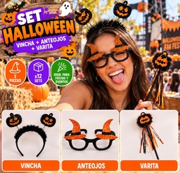 SET HALLOWEEN (VINCHA-ANTEOJO-VARITA) EN BLISTER
