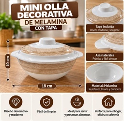 MINI OLLA DE MALAMINA DECORATIVA 18X10CM KC59716