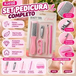SET PEDICURA X5 PIEZAS RJ4108 EN BLISTER