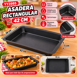 [YY3985] MOLDE RECTANGULAR ANTIADHERENTE COCINA Y DISEÑO 5X28X42CM YY3985