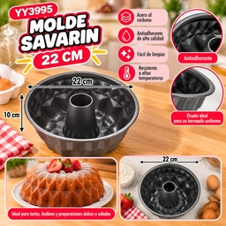 [YY3995] MOLDE FLANERA SAVARIN ANTIADHERENTE 10X22CM COCINA Y DISEÑO YY3995
