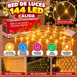 [POL-20] RED LUZ CALIDA X 144 LED EN CAJA